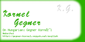 kornel gegner business card